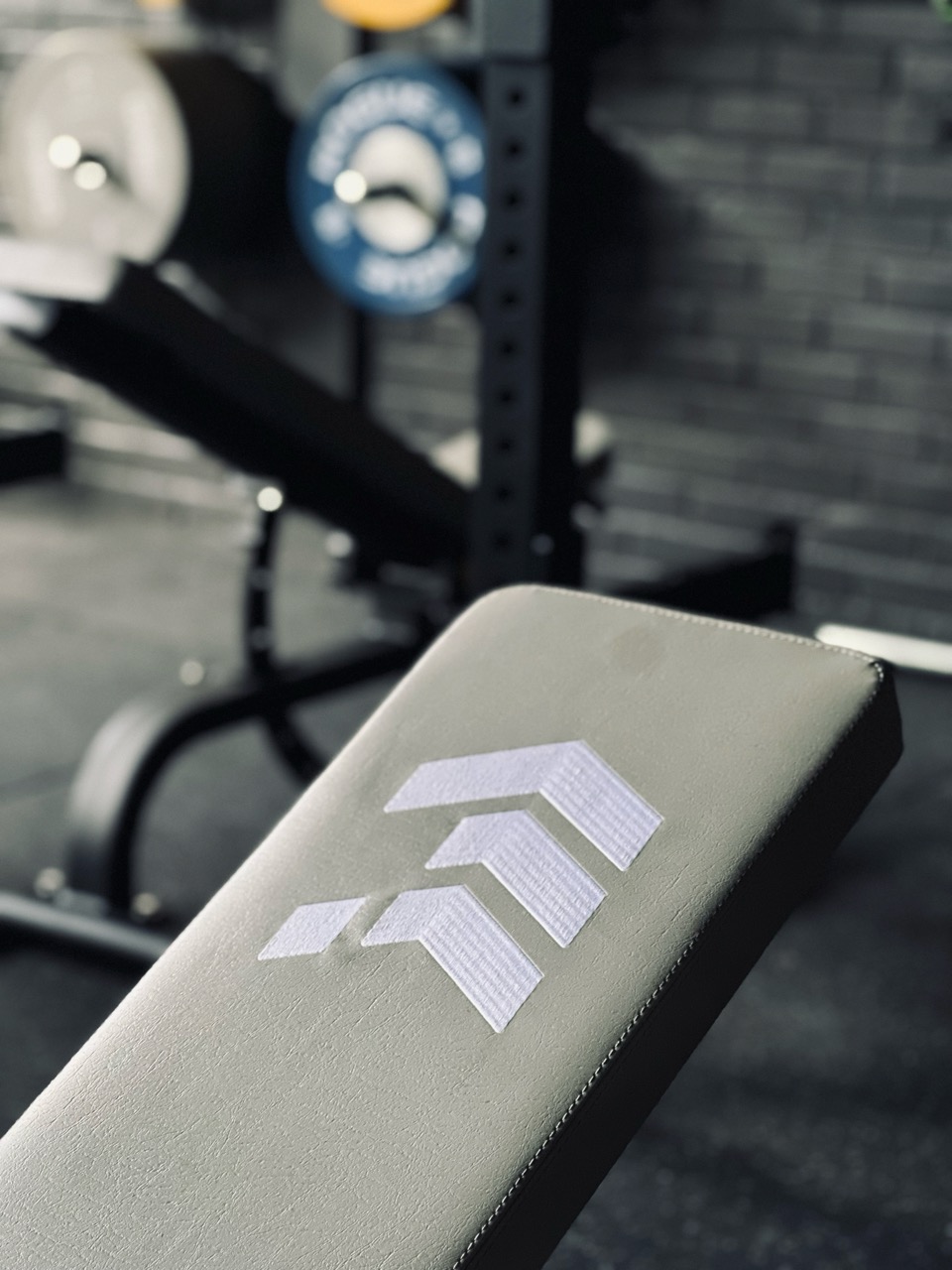 Identity branded bench with logo embroidery